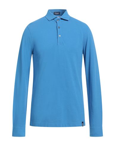 Drumohr Man Polo Shirt Blue Size L Cotton