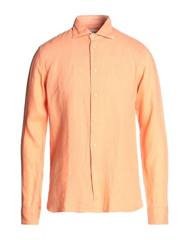 Drumohr Man Shirt Salmon Pink Size 3xl Linen