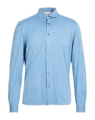 Filippo De Laurentiis Man Shirt Pastel Blue Size 46 Cotton