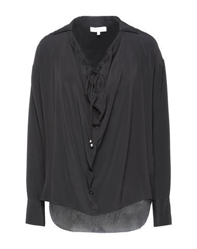 Antonelli Woman Shirt Black Size 10 Acetate, Silk