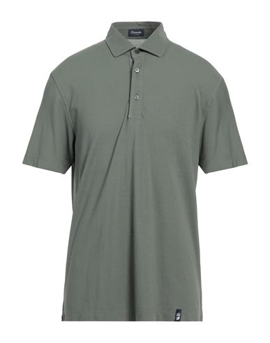 Drumohr Man Polo Shirt Sage Green Size Xl Cotton