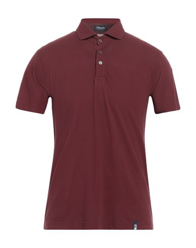 Drumohr Man Polo Shirt Burgundy Size M Cotton In Red