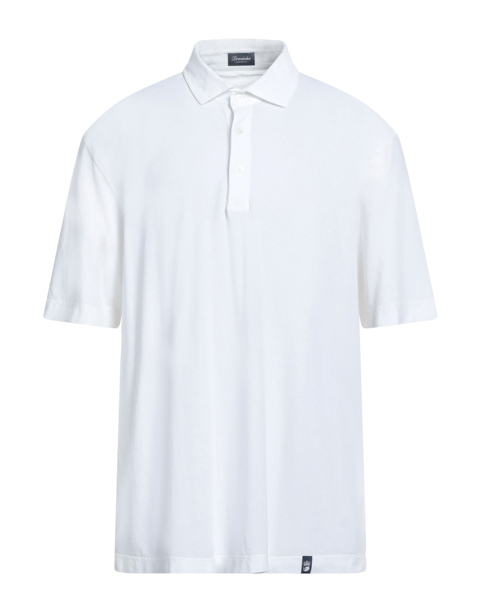 Shop Drumohr Man Polo Shirt White Size Xxl Cotton
