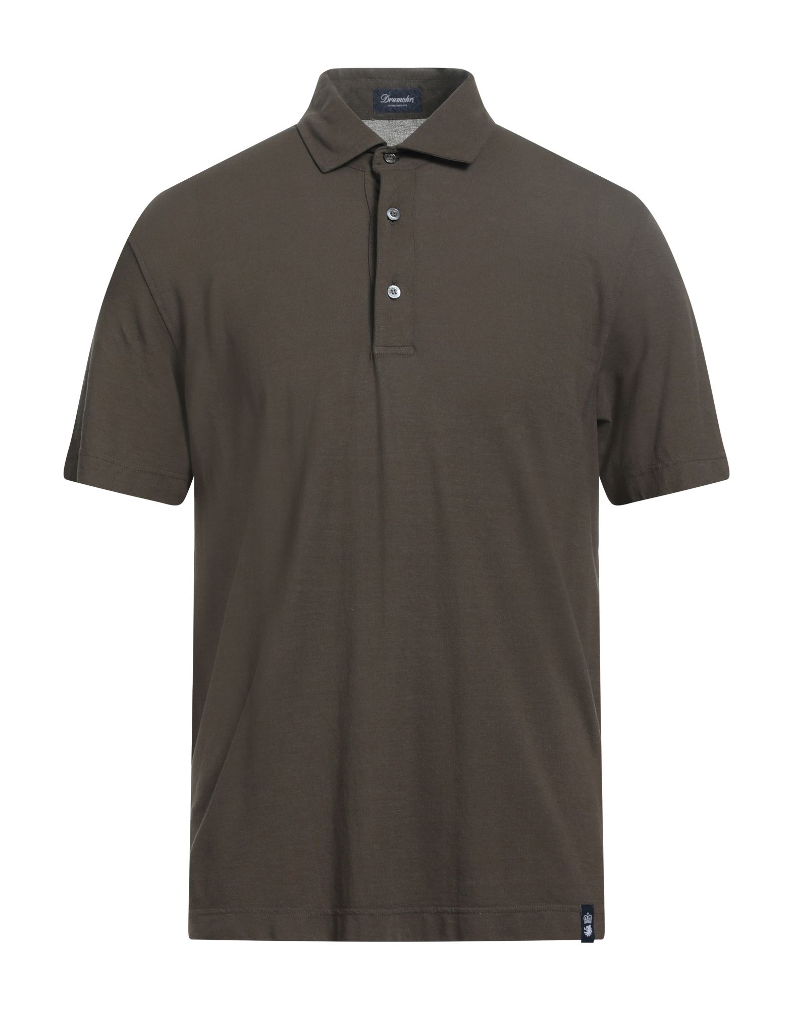 Shop Drumohr Man Polo Shirt Dark Brown Size M Cotton