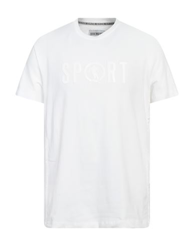 Bikkembergs Man T-shirt White Size L Cotton, Elastane, Polyester