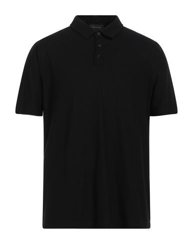Roberto Collina Man Polo Shirt Black Size 40 Cotton