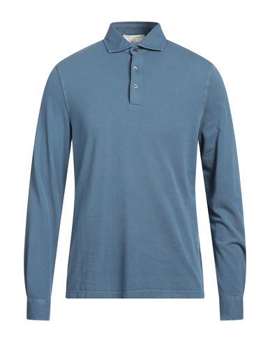 Filippo De Laurentiis Man Polo Shirt Slate Blue Size 36 Cotton