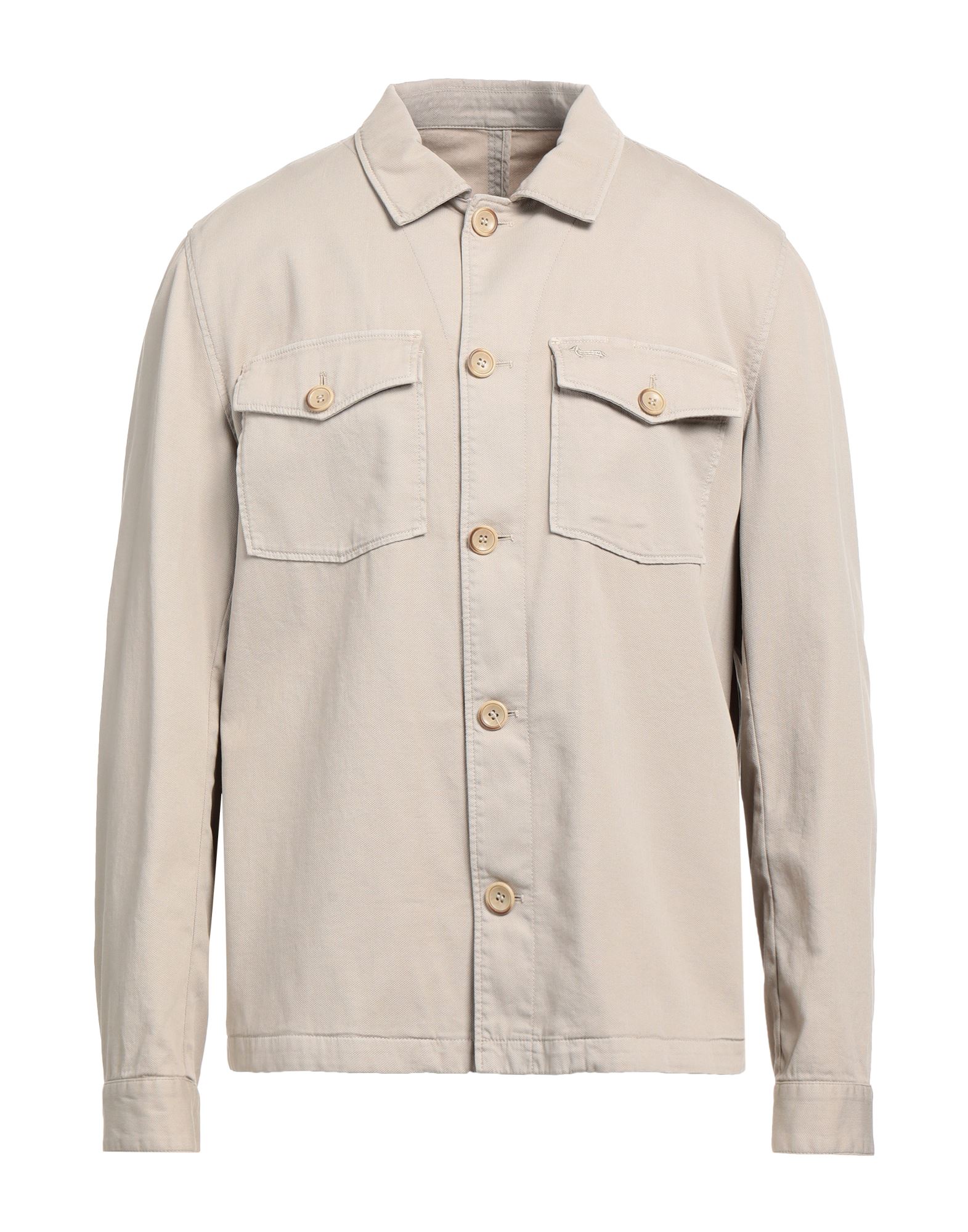 Harmont & Blaine Man Shirt Beige Size L Cotton, Elastane