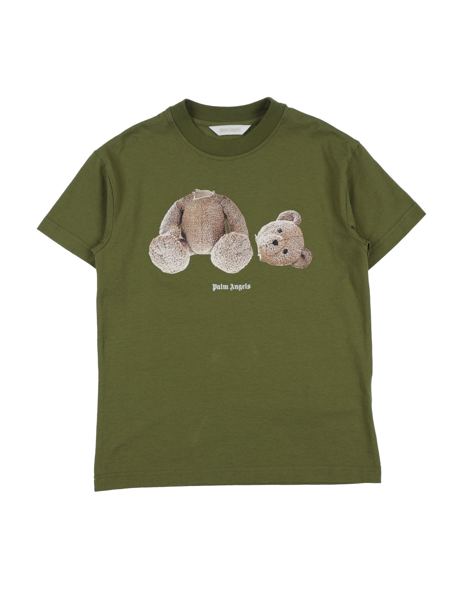Palm Angels Kids' T-shirts In Green