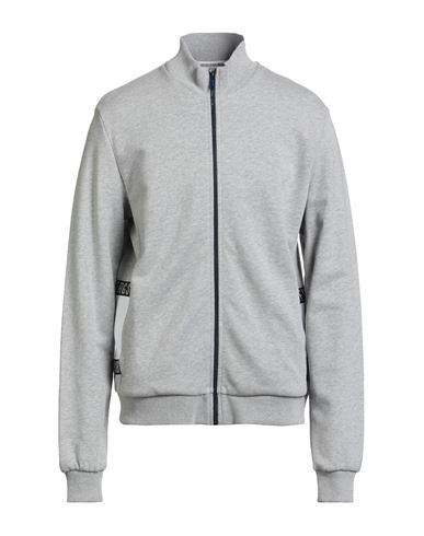 Bikkembergs Man Sweatshirt Light Grey Size Xl Cotton, Elastane, Polyester In Gray