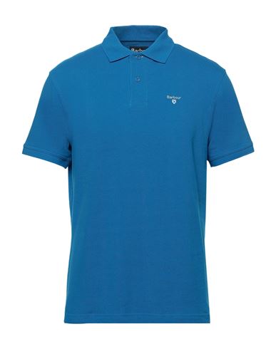 Barbour Man Polo Shirt Azure Size Xxl Cotton In Blue