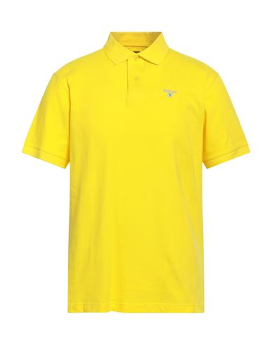 Barbour Man Polo Shirt Yellow Size L Cotton
