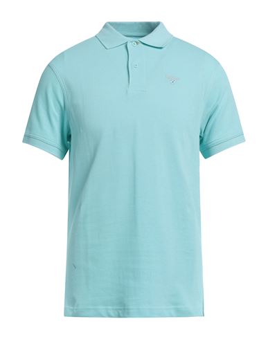 Barbour Man Polo Shirt Turquoise Size S Cotton In Blue