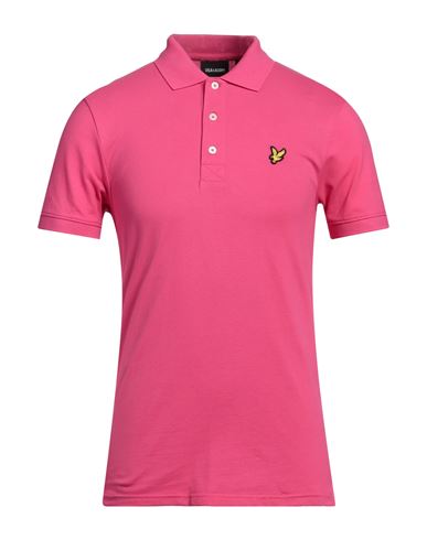 Lyle & Scott Man Polo Shirt Fuchsia Size S Organic Cotton, Elastane In Pink
