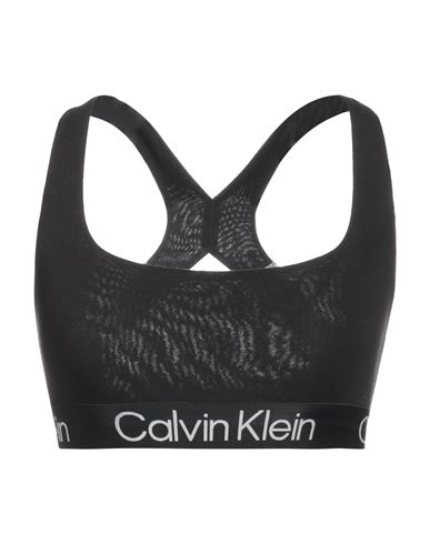 Calvin Klein Woman Top Black Size Xs Cotton, Polyester, Elastane, Recycled Polyamide