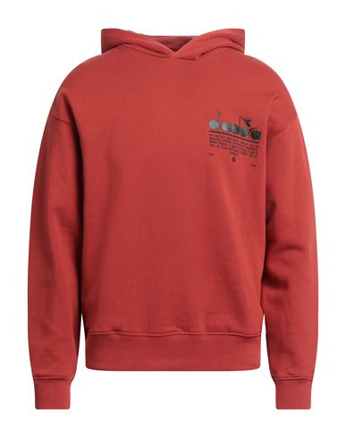 Diadora Sweatshirt Crew Manifesto Man Sweatshirt Rust Size L Cotton In Red
