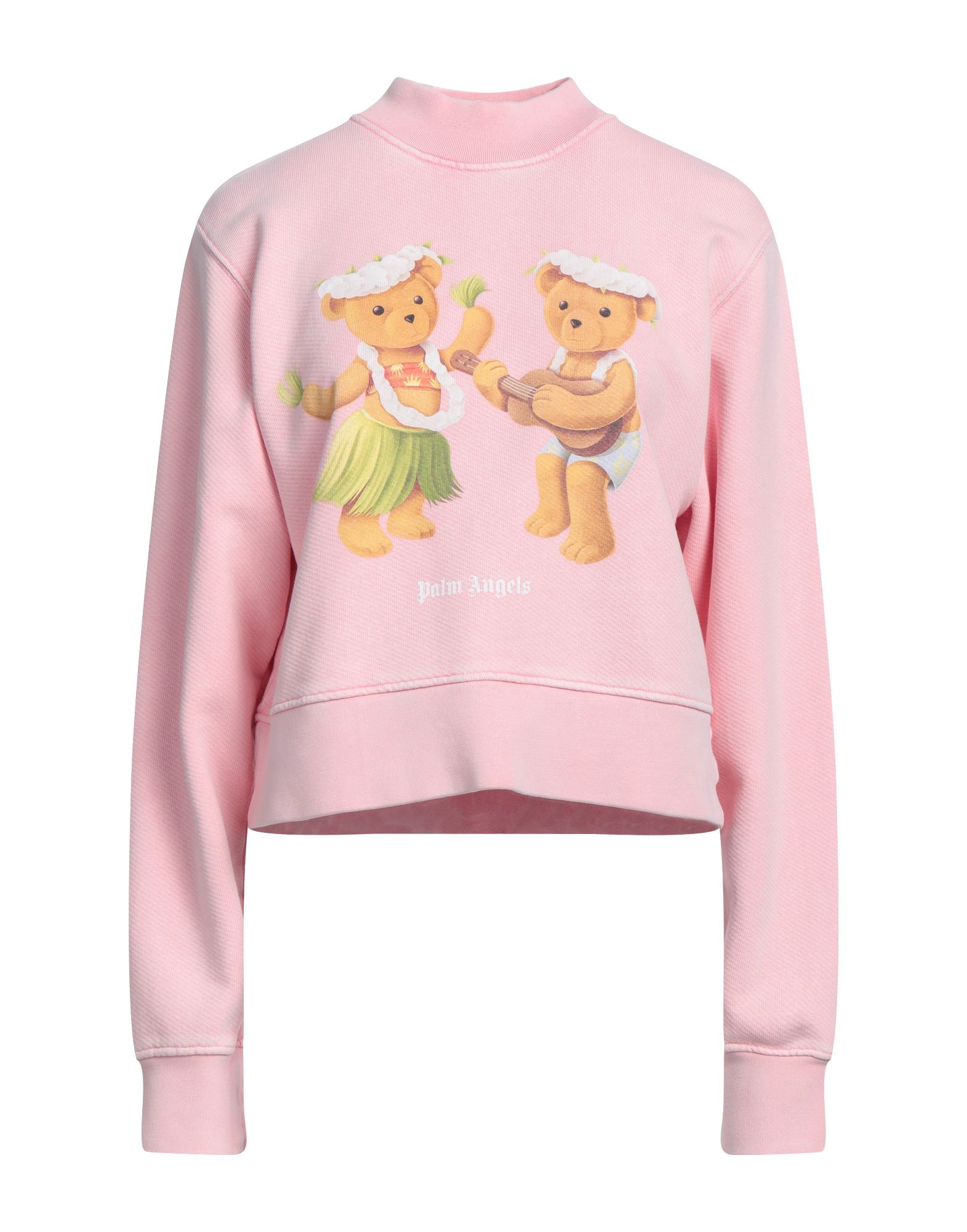 Shop Palm Angels Woman Sweatshirt Pink Size Xs Cotton, Elastane