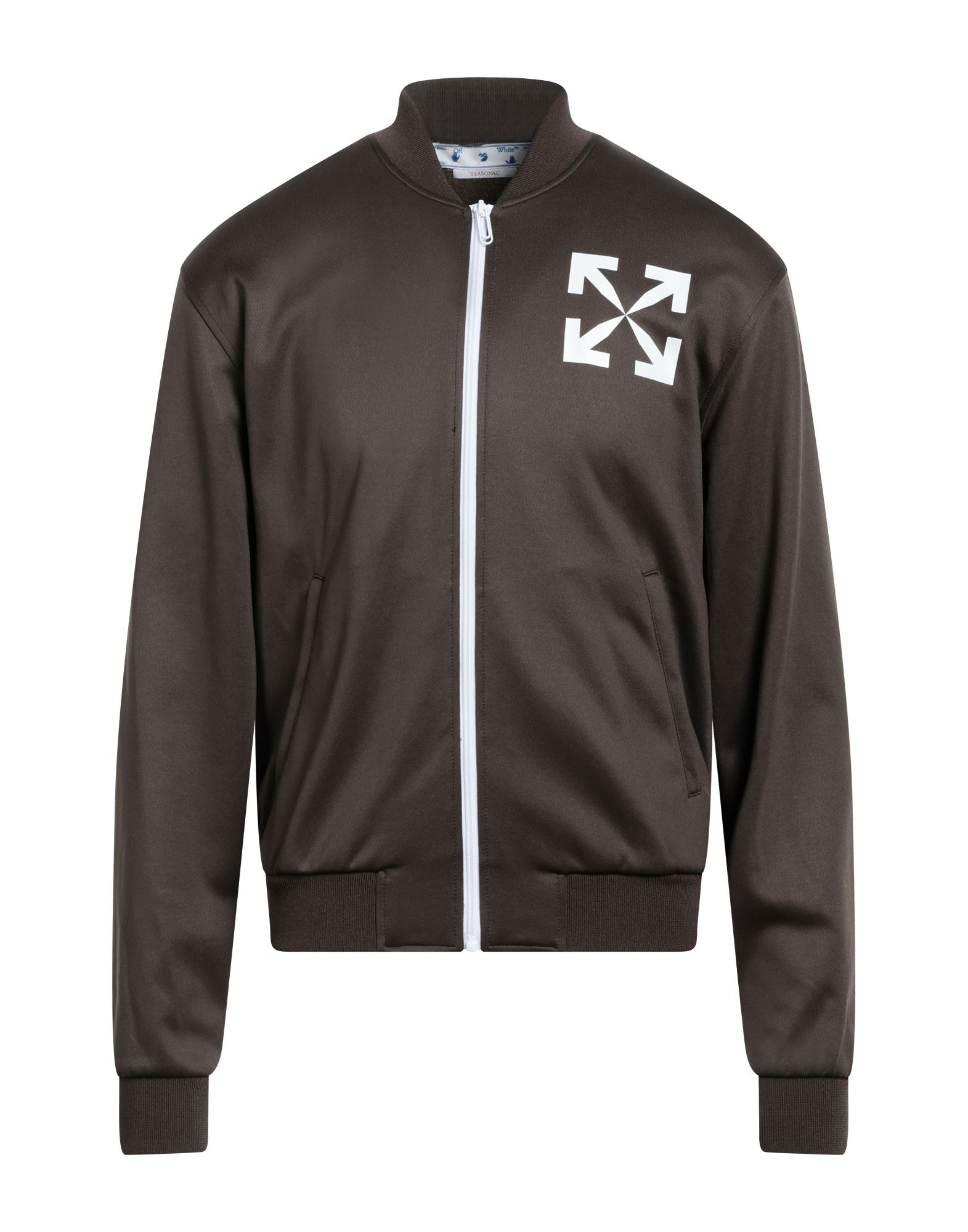 Off-white Man Sweatshirt Brown Size S Polyamide, Cotton, Elastane
