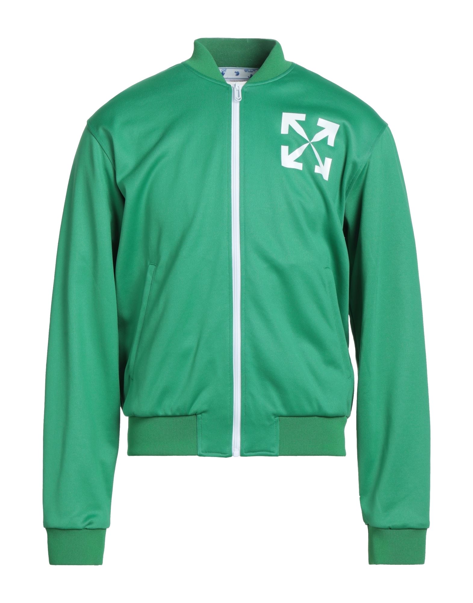 Off-white Man Sweatshirt Green Size M Polyamide, Cotton, Elastane