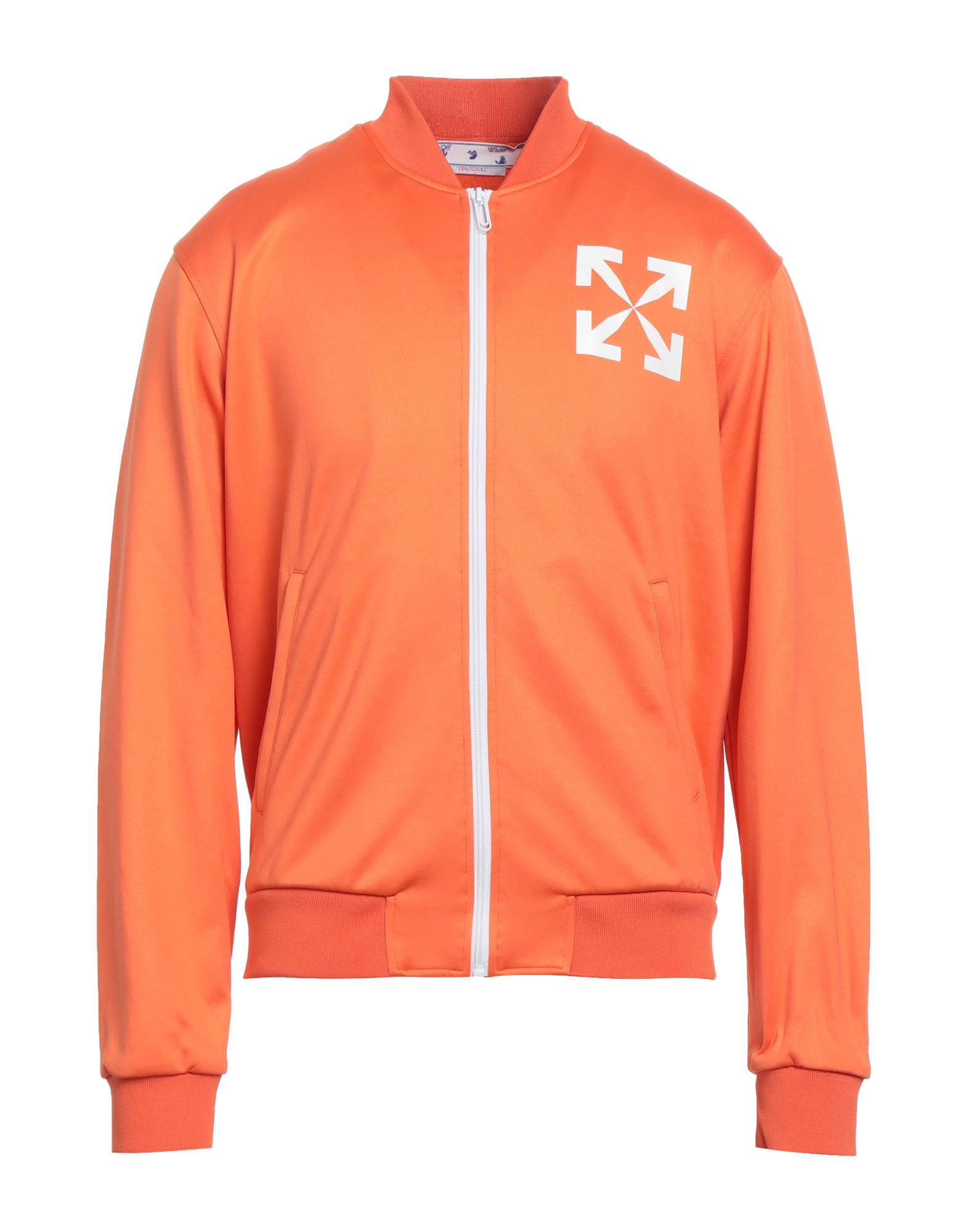 Off-white Man Sweatshirt Orange Size S Polyamide, Cotton, Elastane In Orange