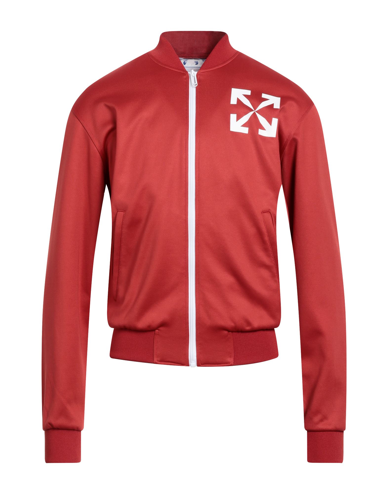 Off-white Man Sweatshirt Red Size Xxl Polyamide, Cotton, Elastane