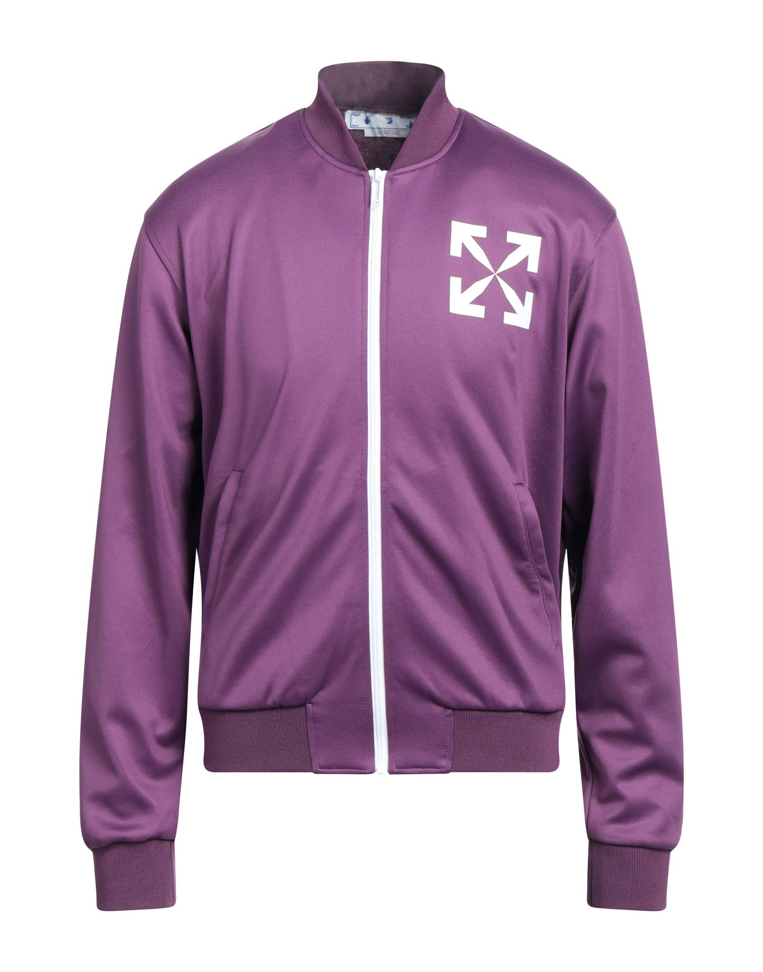 Off-white Man Sweatshirt Deep Purple Size S Polyamide, Cotton, Elastane