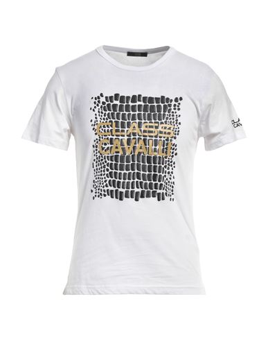 CAVALLI CLASS CAVALLI CLASS MAN T-SHIRT WHITE SIZE S COTTON