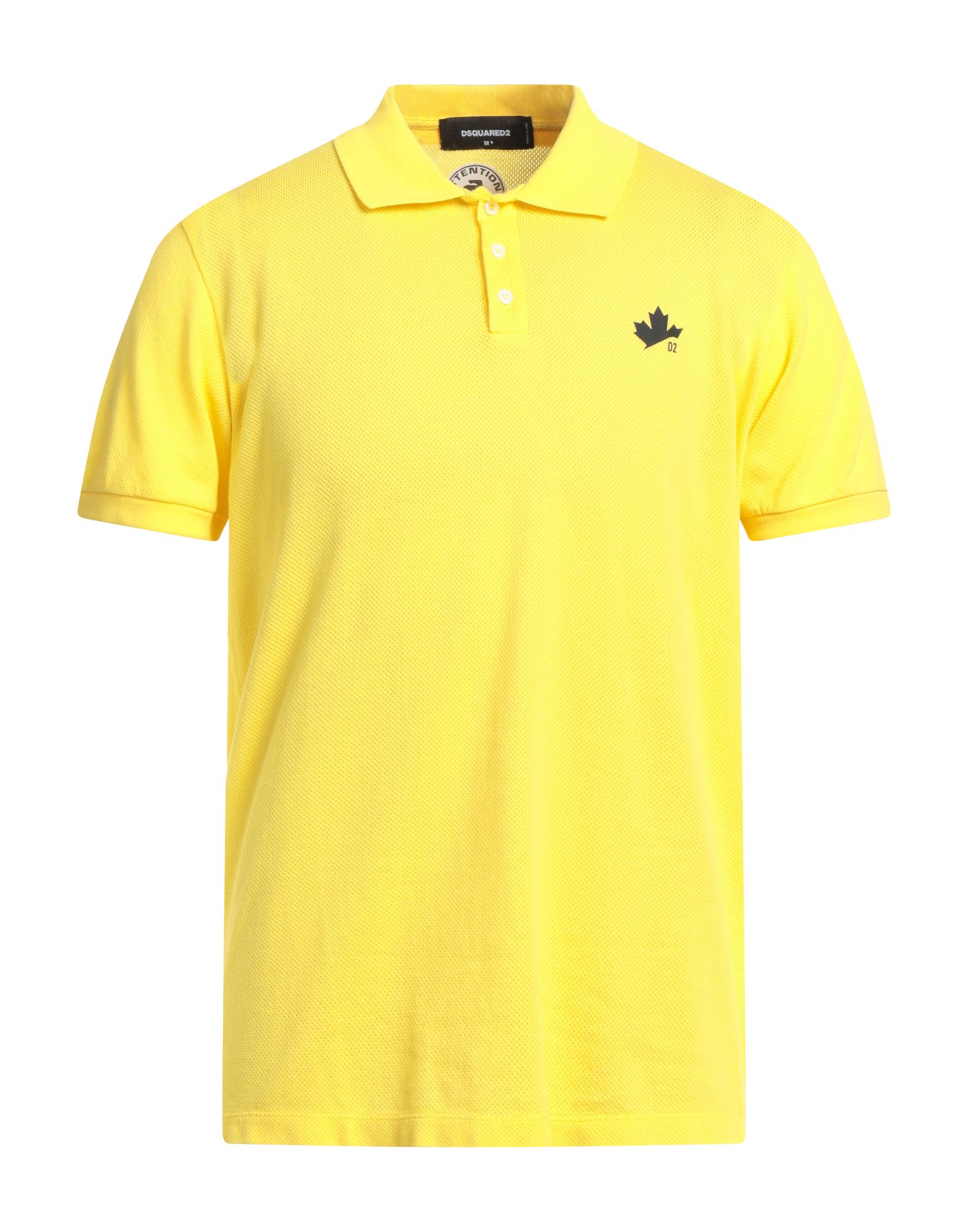 Shop Dsquared2 Man Polo Shirt Yellow Size L Cotton