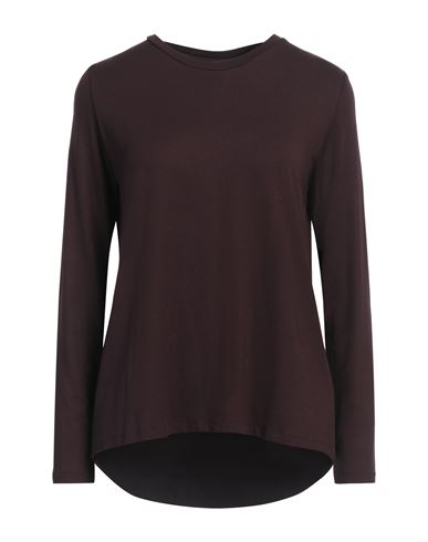 MAJESTIC MAJESTIC FILATURES WOMAN T-SHIRT DARK BROWN SIZE 3 VISCOSE, ELASTANE 