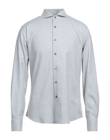Shop Bagutta Man Shirt Light Grey Size 16 Cotton