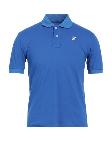 K-way Man Polo Shirt Bright Blue Size S Cotton