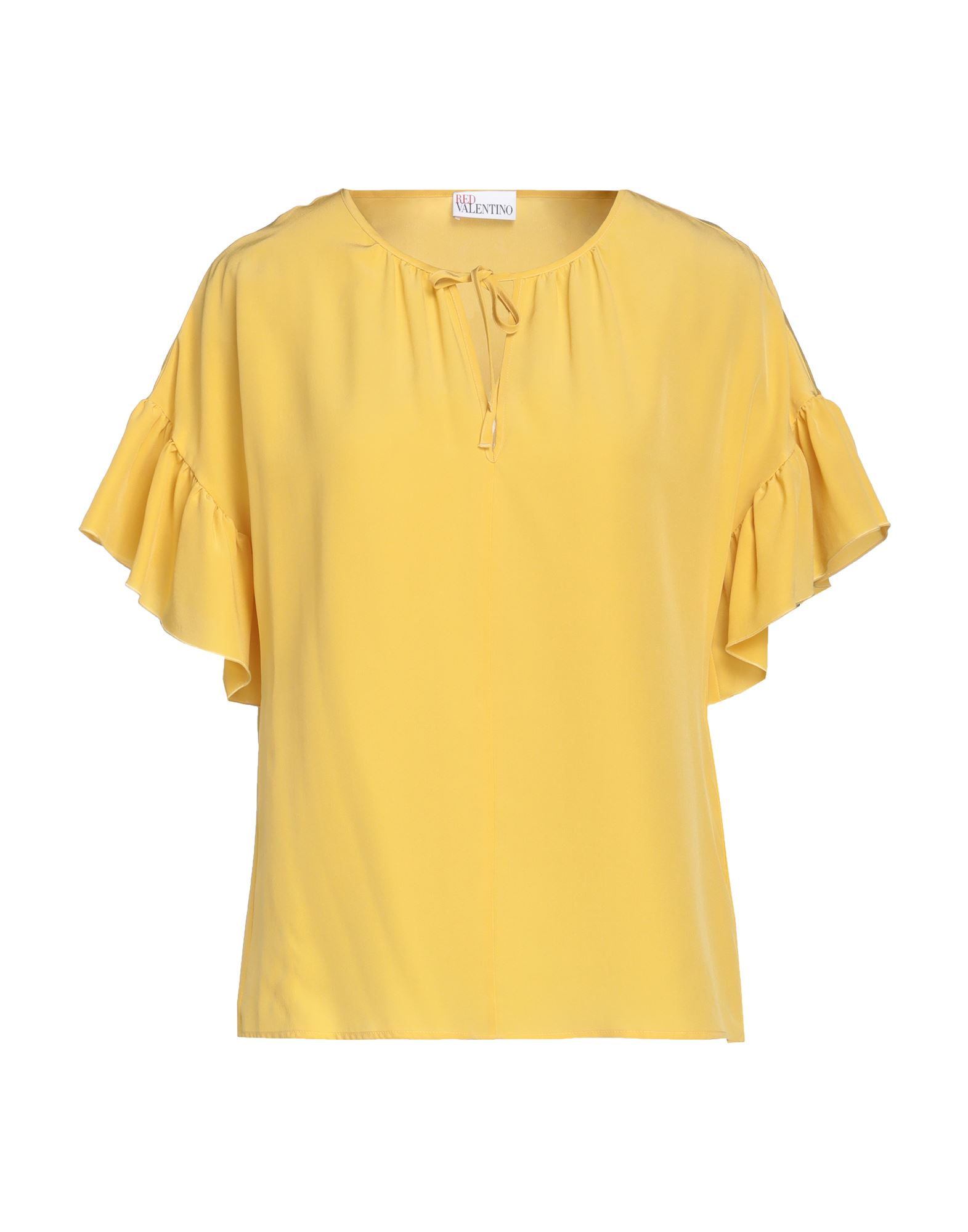 Shop Red Valentino Woman Top Ocher Size 0 Silk In Yellow