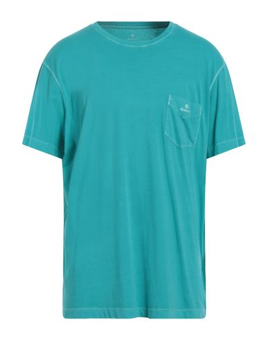 Gant Man T-shirt Turquoise Size Xl Cotton In Blue