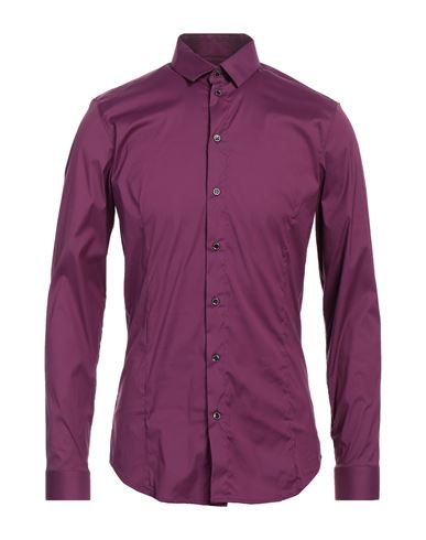 Patrizia Pepe Man Shirt Mauve Size 38 Cotton, Polyamide, Elastane In Purple
