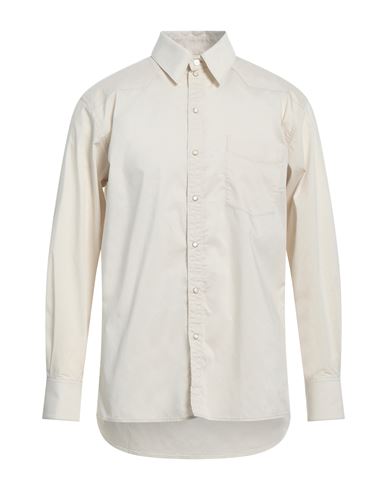 Lemaire Man Shirt Ivory Size 40 Cotton, Polyester In White