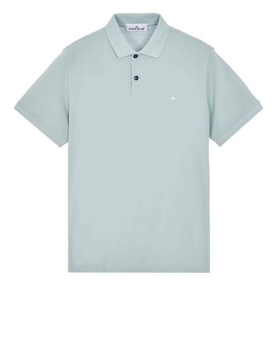Sold out - STONE ISLAND 213G1 STONE ISLAND STELLINA_ORGANIC COTTON  Polo shirt Man Sky Blue