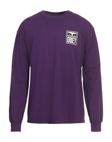 Obey Man T-shirt Purple Size M Cotton