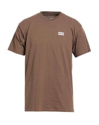 Obey Man T-shirt Brown Size Xl Cotton In Brown