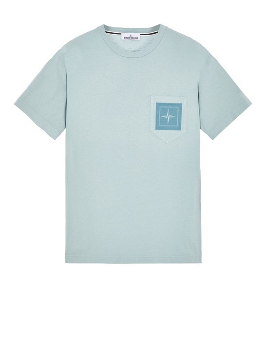  STONE ISLAND 24693 'ABBREVIATION TWO' PRINT Short sleeve t-shirt Man Sky Blue