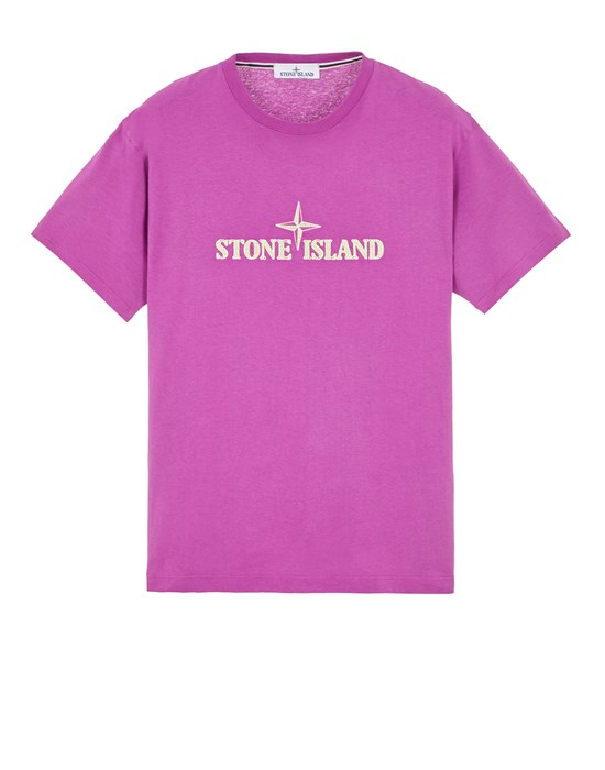  STONE ISLAND 21579 'STITCHES TWO' EMBROIDERY 短袖 T 恤 男士 品红色