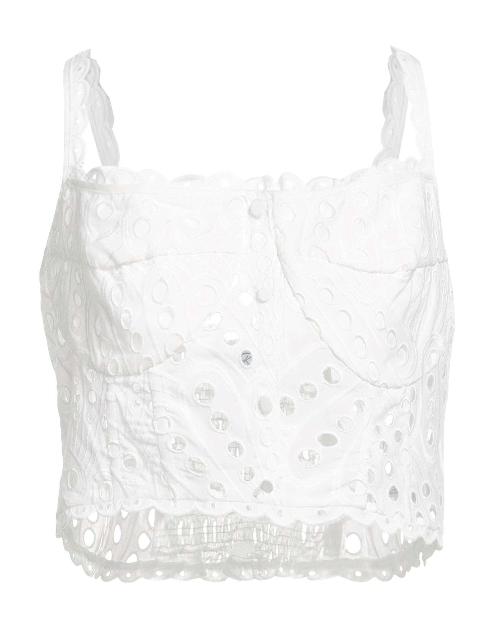 Charo Ruiz Tessa Broderie Anglaise Cotton-blend Top In White