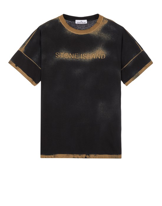  STONE ISLAND 210T4 HAND SPRAYED ORGANIC COTTON  반소매 티셔츠 남성 다크 베이지