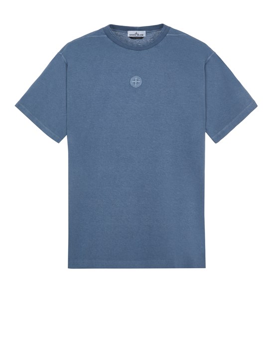  STONE ISLAND 20957 ORGANIC COTTON JERSEY_'FISSATO' EFFECT  T-shirt manches courtes Homme Bleu de Prusse