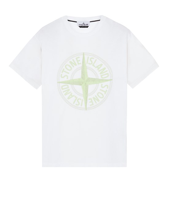  STONE ISLAND 21580 'STITCHES THREE' EMBROIDERY Short sleeve t-shirt Man White
