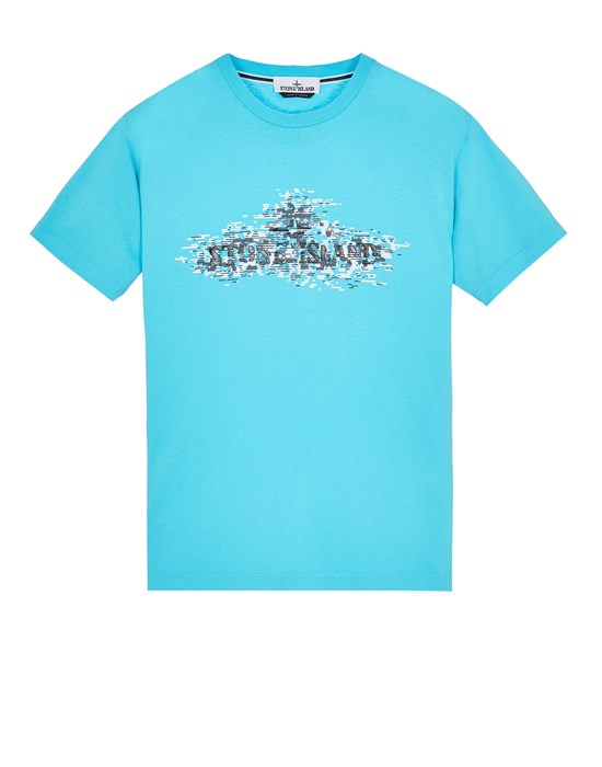  STONE ISLAND 2NS90 'INSTITUTIONAL TWO' PRINT 短袖 T 恤 男士 绿松石色