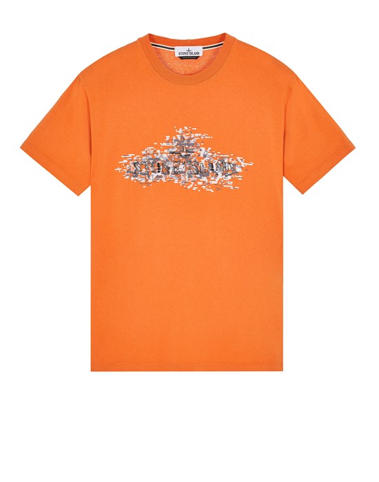  STONE ISLAND 2NS90 'INSTITUTIONAL TWO' PRINT 반소매 티셔츠 남성 시에나 브라운