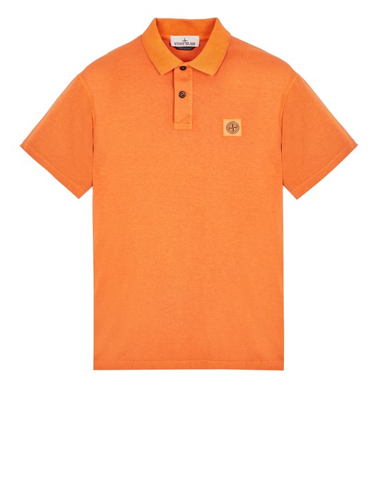 Sold out - STONE ISLAND 20557 ORGANIC COTTON JERSEY_ 'FISSATO' EFFECT Polo shirt Man Sienna Brown