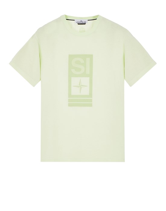  STONE ISLAND 2NS92 'ABBREVIATION ONE' PRINT 반소매 티셔츠 남성 라이트 그린