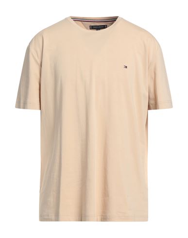 Tommy Hilfiger Man T-shirt Sand Size 3xl Organic Cotton, Elastane In Beige