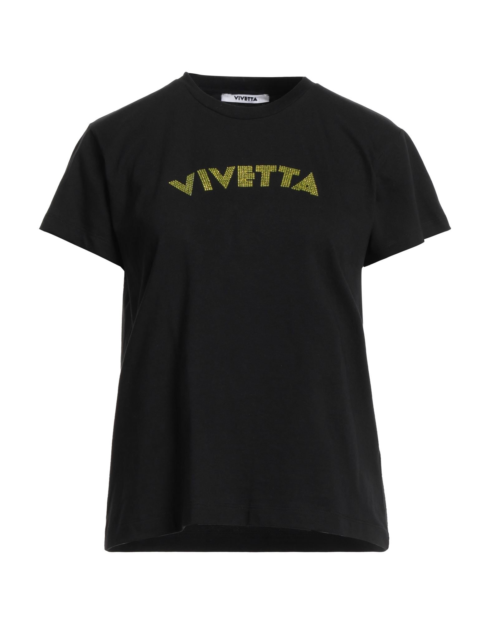 Vivetta Rhinestone-logo Short-sleeve T-shirt In Black